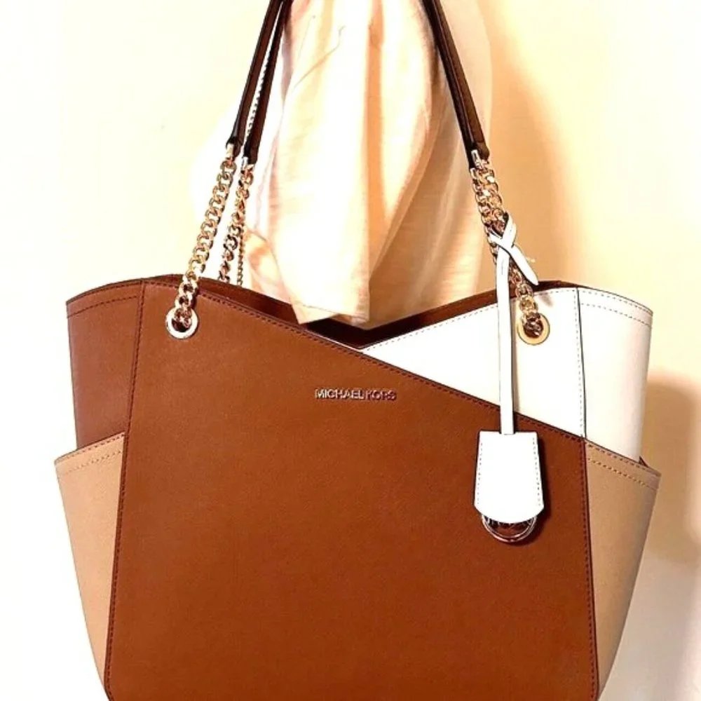Michael Kors Brown Jet Set Travel Chain Tote Bag - NWT